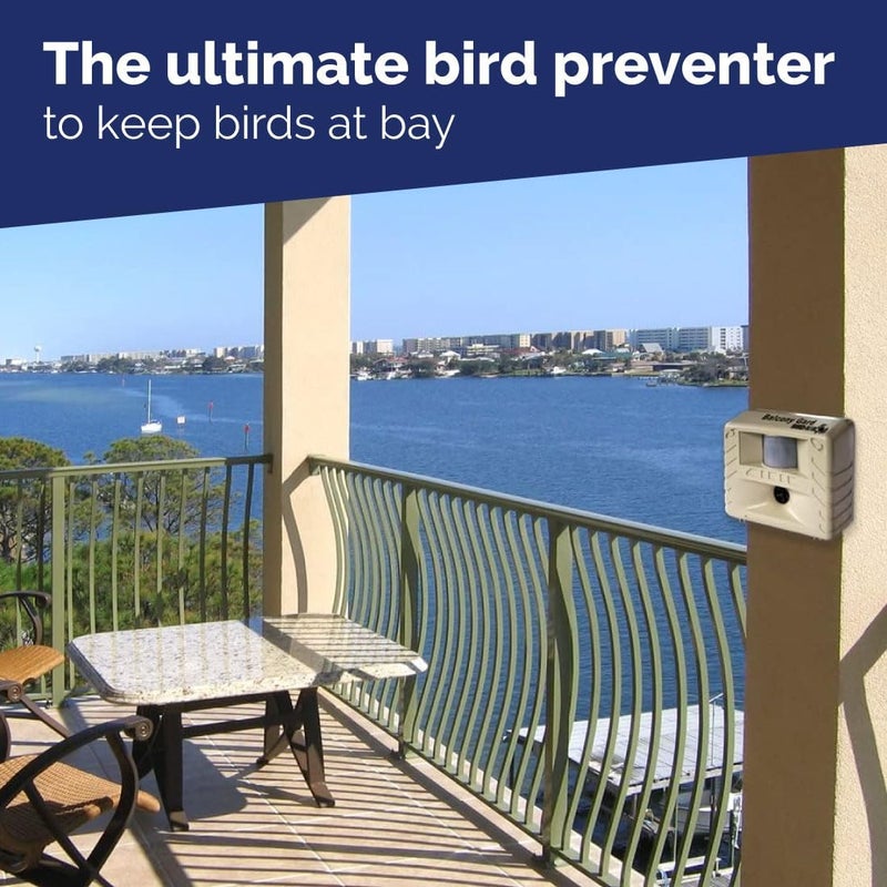 Bird-X Balcony Gard Ultrasonic Bird Preventer with Motion-Sensor - Outdoor Bird Decoy, Easy Installation, Covers 900 sq. ft. - Image 4
